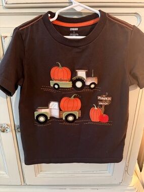 Gymboree Brown Short-Sleeve Pumpkin Patch Truck Tee